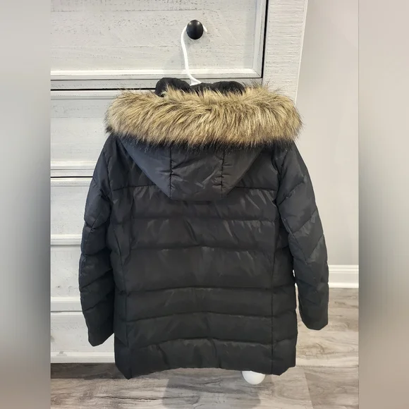 Michael Kors Black Puffer Jacket with Faux Fur Hood - Picture 2 of 4